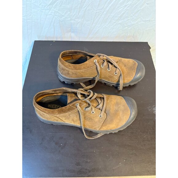 Keen Mens Brown Leather Shoes Hiking Size 12 Utility Briggs II - Picture 3 of 6